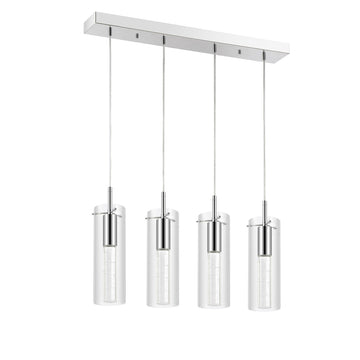 Mium Modern Style Iron/Crystal/Glass Integrated LED Linear Pendant - JONATHAN Y